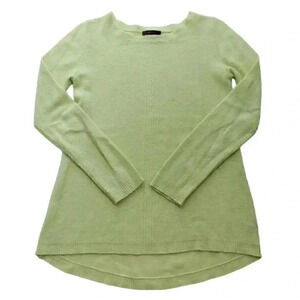 Saffron 100% Women's Size Medium Cashmere Knit Pastel Green Lightweight Sweater